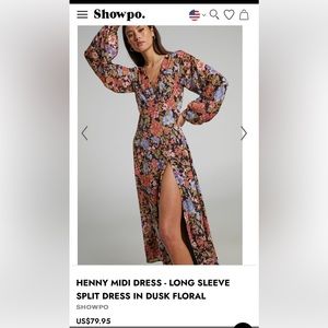 HENNY MIDI DRESS - LONG SLEEVE SPLIT DRESS IN DUSK FLORAL